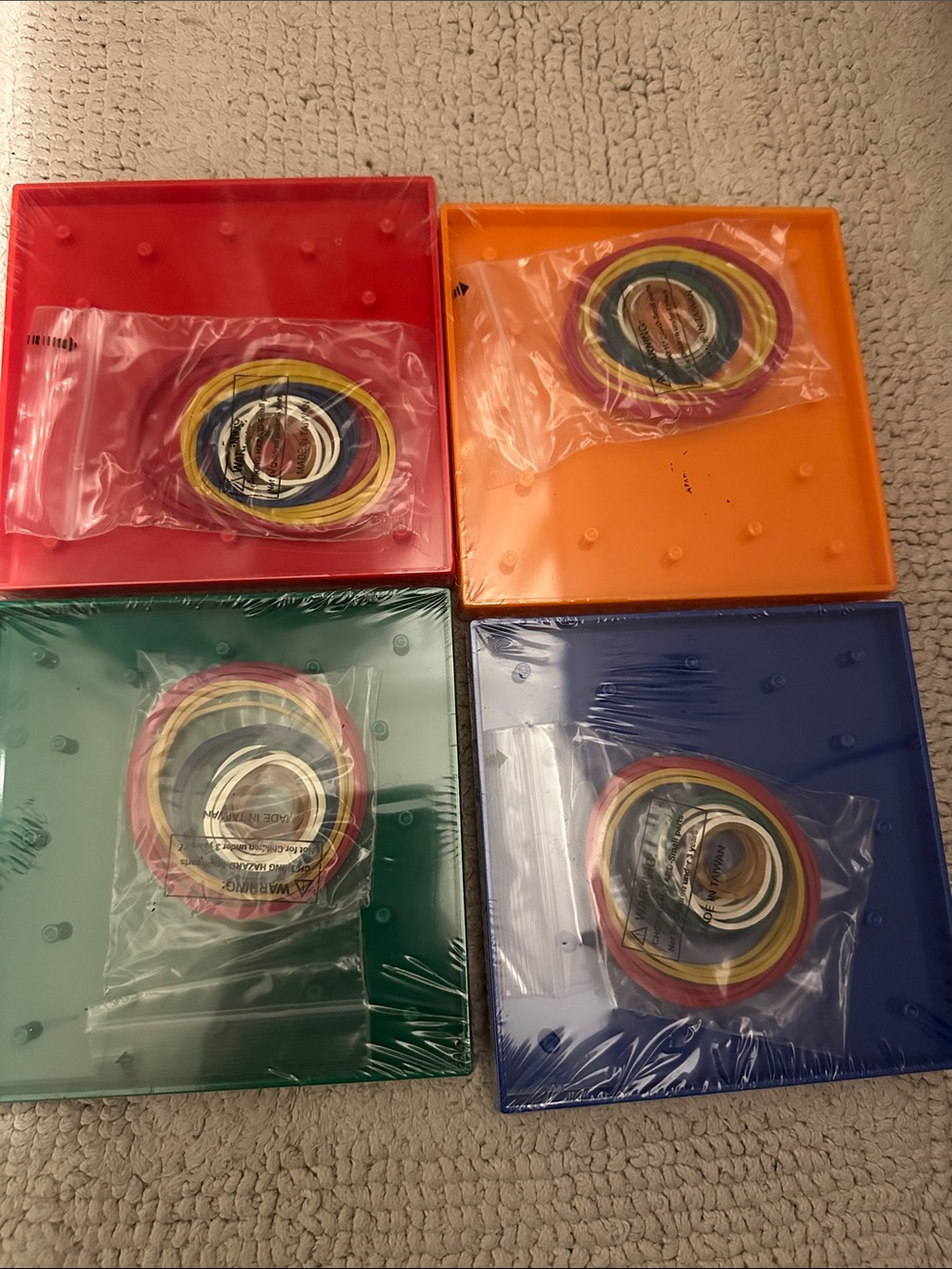 Set of 4 Rubber Band Peg Boards for Geometry